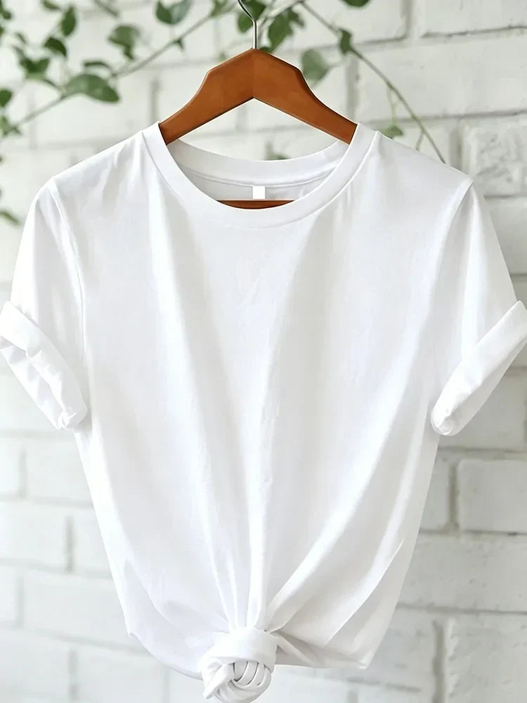Asian Size 90s T Shirt Paris Women Print T-shirt Girl Short Sleeve Crew Neck Casual Top for Summer Spring Women's Clothing